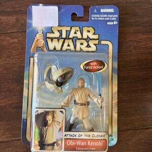 Star Wars Attack Of the Clones OBI-WAN KENOBI Coruscant Chase Figure 2002 Hasbro